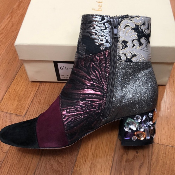 Rare Anthropologie Bettye Mueller Cyd patchwork boho booties ankle boots - Picture 6 of 11